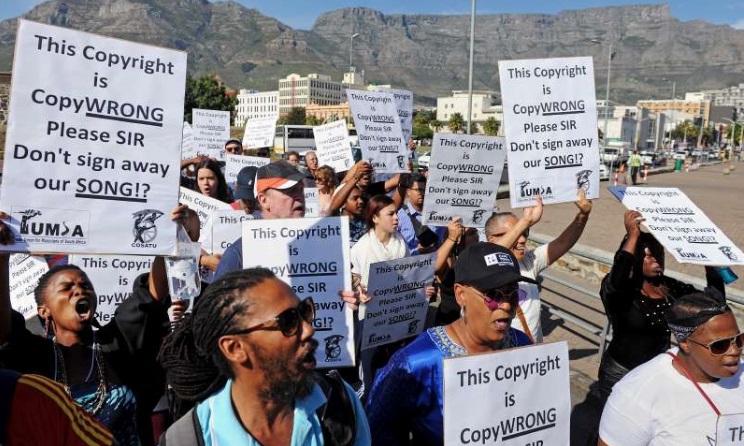 Composers, writers and publishers protest against the Copyright Amendment Bill in Cape Town, South Africa on 9 April. Photo: Twitter