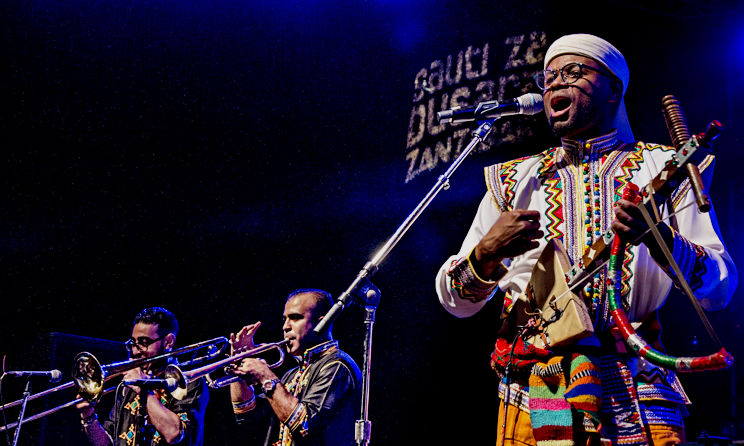 Moroccan band Ribab Fusion playing at a previous Sauti za Busara festival.