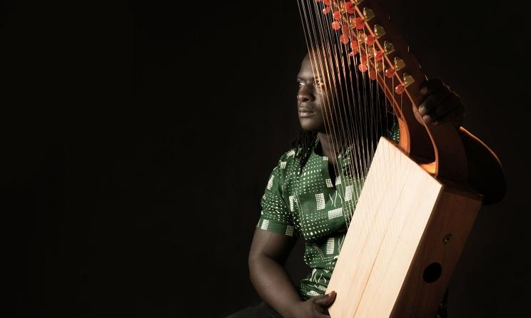 Ugandan multi-instrumentalist and janzi inventor Ssewa Ssewa.
