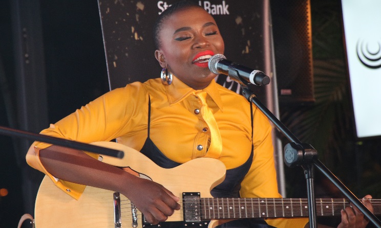 Zoe Modiga performing at the Joy of Jazz line-up announcement in Johannesburg on 15 May. Photo: Music In Africa