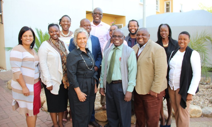 The new NACN members: Dalicia Olivier, M’kariko Amagulu, Petsy Neiss, Shareen Thude, Ambrosius Sindano, NACN Accountant Malakia Matheus, Veno Kauaria, Ervast Mtota, Leitago /Narib, Felix Haingura, Martha Amutenya and NACN Administrator Gretta Gaspar. Photo: NACN