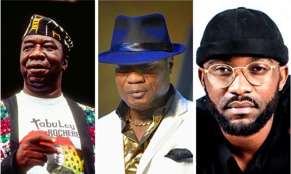 Tabu Ley Rochereau, Koffi Olomidé et Fally Ipupa (Photomontage).