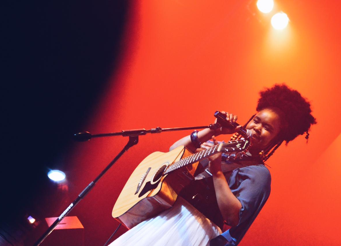 Zahara performs at the National Arts Festival in 2018. Photo: Sinethemba Konzaphi.