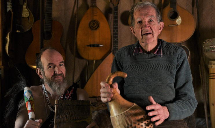 Hugh Tracey’s grandson Geoffrey with his father Andrew. Photo: Jonathon Rees