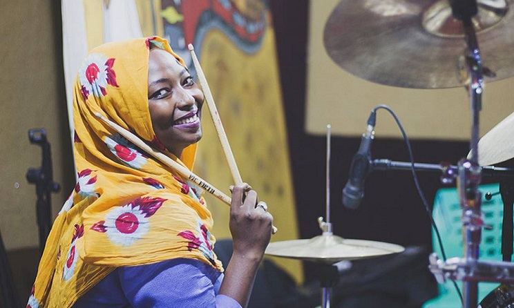 Drummer and Yalla! Khartoum member Alawia Hamdy.