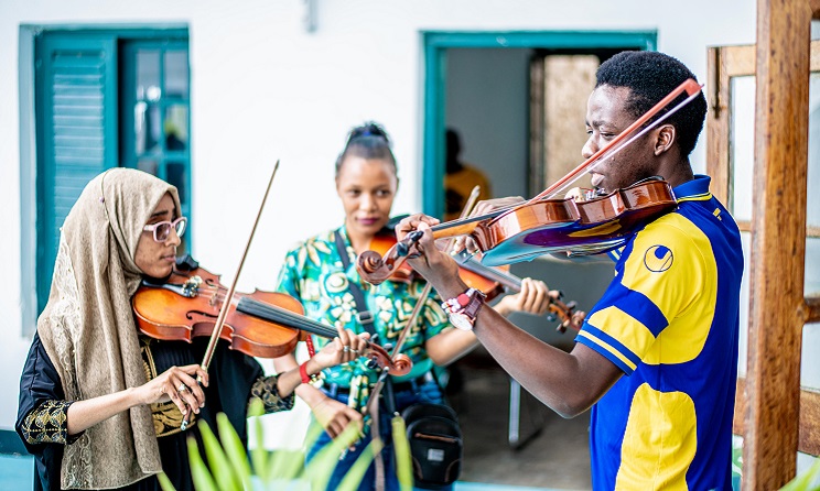 Students at the Dhow Countries Music Academy.