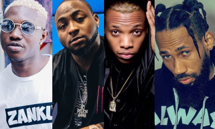 Nigerian artists Zlatan, Davido, Tekno and Phyno.