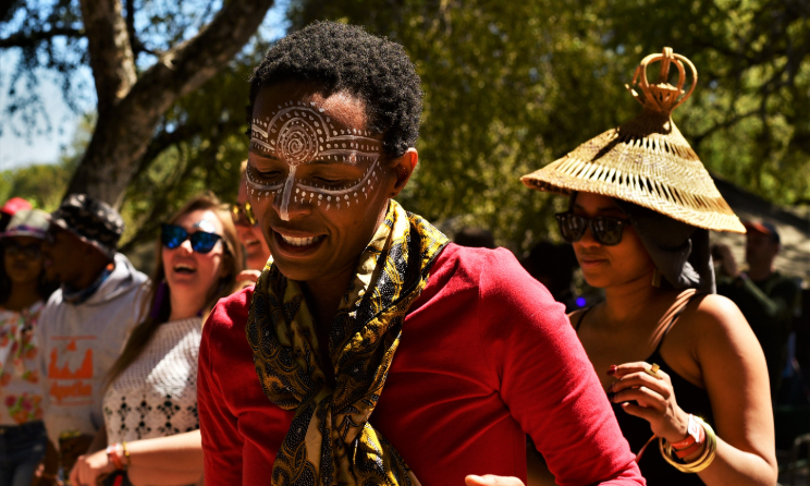 A festivalgoer enjoying the music at the 2019 edition of Okavango Delta Music Festival. Photo: Jonathon Rees