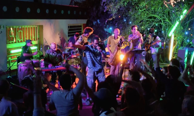 Parisian Afrobeat band Roforofo Jazz performing live.