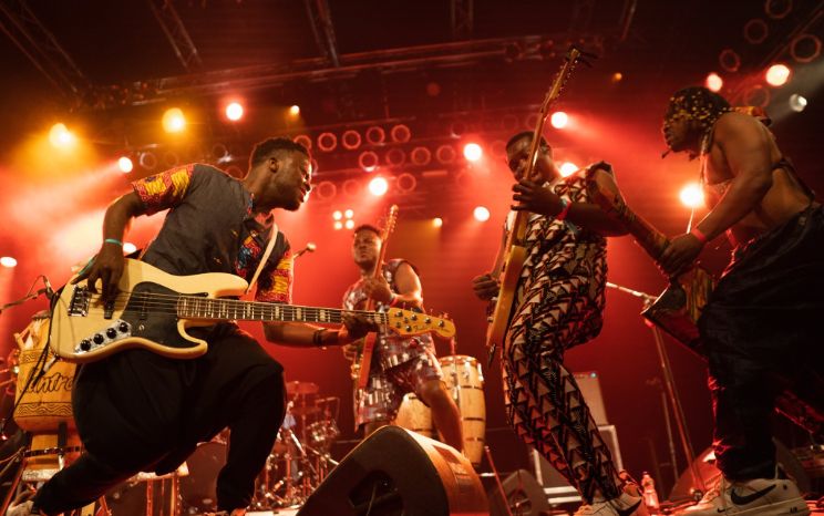 Ghanaian highlife band Santrofi performing at WOMEX 19. Photo: Jayson Rhode