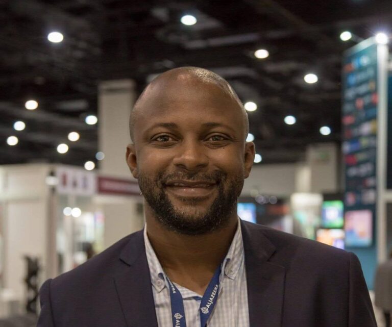 Baya Ciamala, fondateur de Baziks, au salon Discop Markets à Johannesburg (Afrique du Sud) en novembre 2018.