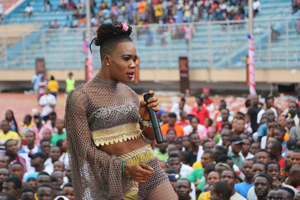 Minish performing at Liberia national stadium in Liberia