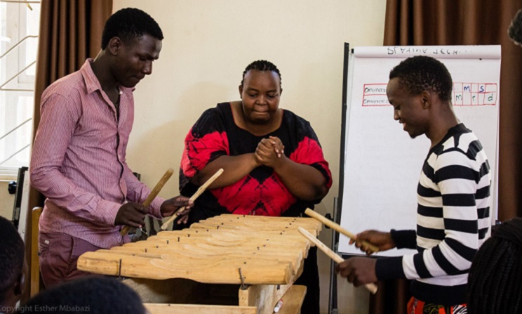 The application deadline is 29 March 2020. In the photo: Participants at a previous workshop organised by Bayimba Academy.