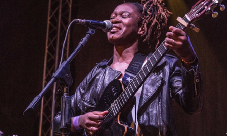 Celine Banza on stage in Kenya. Photo:Alliance Francaise