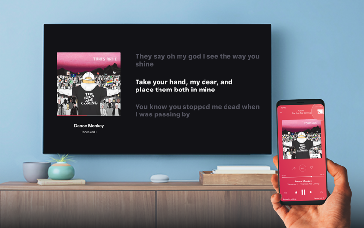 Users can now view lyrics on cast-enabled TV screens.