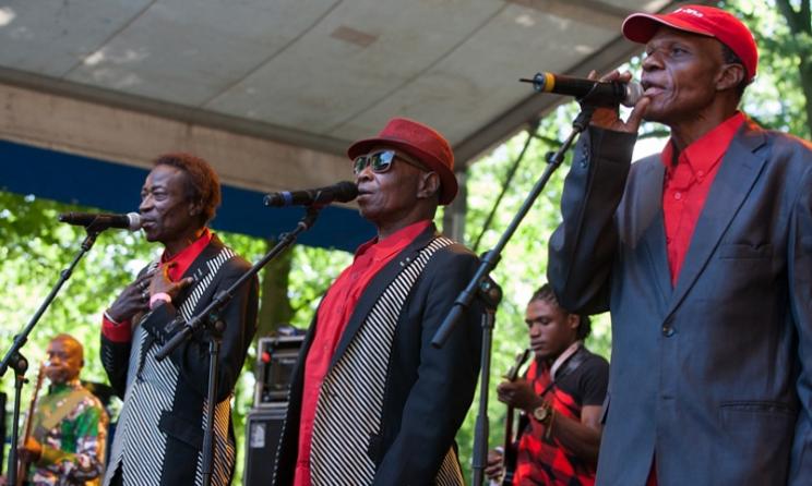 The last three original band members of Orchestre Les Mangelepa.