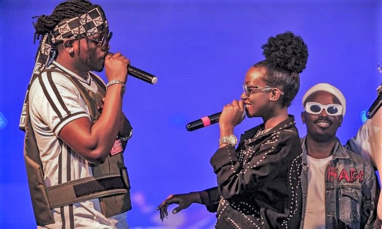 BigTril and Recho Rey at the 2020 MTN UG Hip Hop Awards. Photo: The Tribe UG
