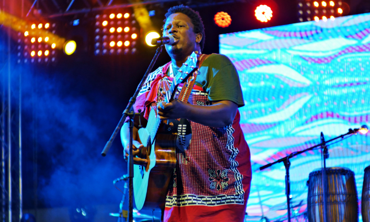 Swazi musician Bholoja performing at ACCES 2019 in Accra, Ghana. Photo: So Fraiche