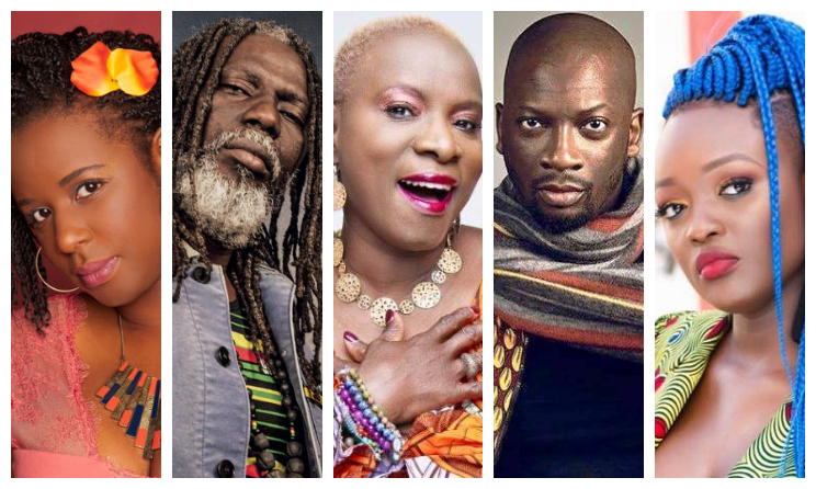 Charlotte Dipanda, Tiken Jah Fakoly, Angélique Kidjo, Singuila et Shan'L.