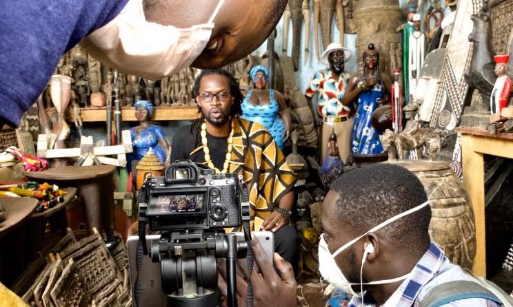 Senegalese rapper and social commentator Xuman during the filming of Journal Rappé's latest episodes. Photo: Journal Rappé