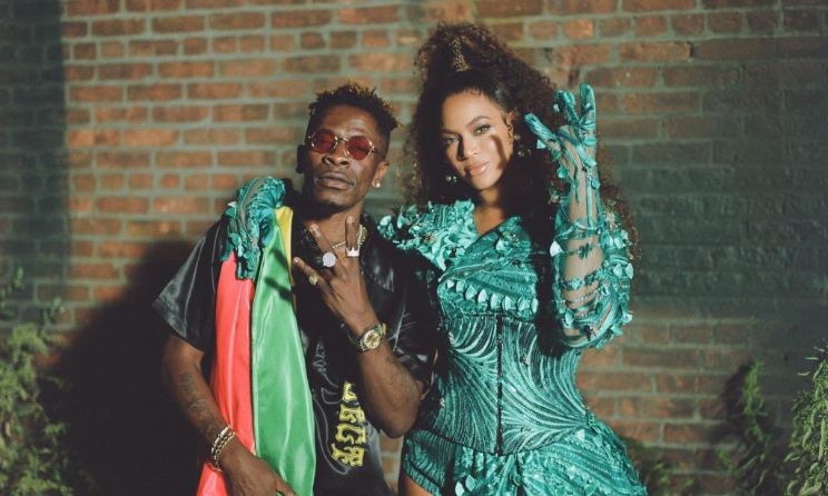 Ghana's Shatta Wale and Beyoncé on the set of 'Already'.