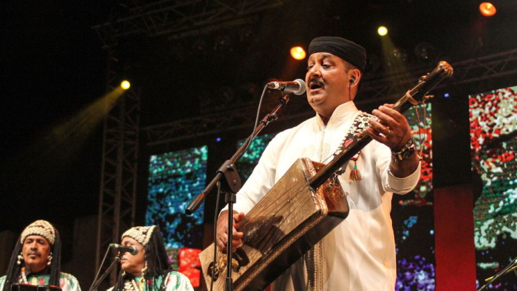 Hamid El-Kasry sur la scène du Festival Gnaoua à Essaouira en 2019 (Photo) : afp.com