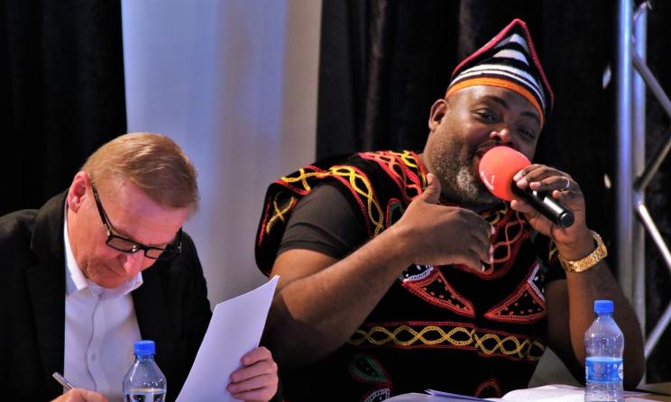 MIAF deputy chairperson Serge Maboma speaks during the foundation's 6th AGM in Nairobi, Kenya.