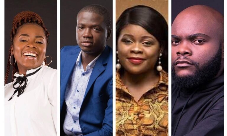 Rosny Kayiba, Jonathan Munghongwa, Rachel Anyeme, et El Georges. (Photomontage).