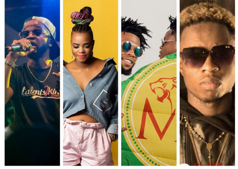 Alesh, Sista Becky, MPR, Gaz Fabilouss, parmi les 5 rappeurs au top en RDC. (Photomontage).