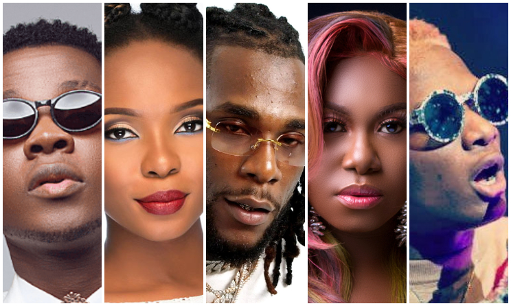 Kiss Daniel, Yemi Alade, Burna Boy, Niniola et Wizkid.