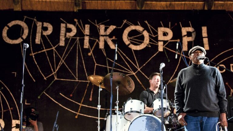 Oppikoppi festival will be held virtually this year. In the photo: The late South African jazz musician Hugh Masekela performing at Oppikoppi.