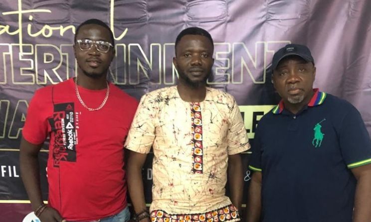 Lake Productions CEO Alhaji K Tarawally, NEAs chairperson Dr Ezekiel Kalvin Duramany-Lakkoh and former NEAs chairperson Chief Brima Keita. Image: Facebook