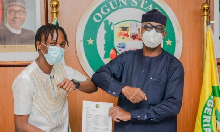 Laycon and Ogun State governor Dapo Abiodun.
