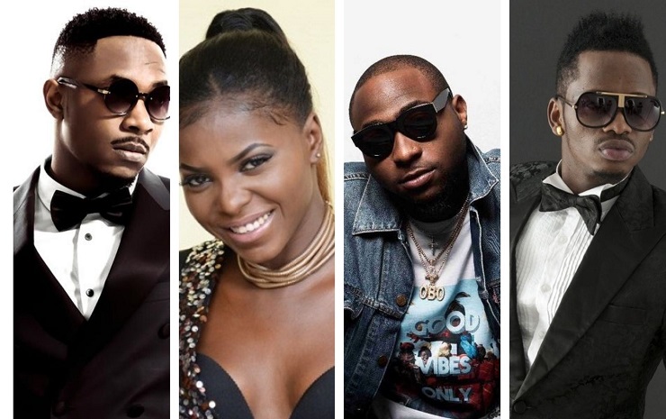 Stanley Enow, Daphné, Davido et Diamond Platnumz nominés aux MUMAs 2020. (Photomontage).