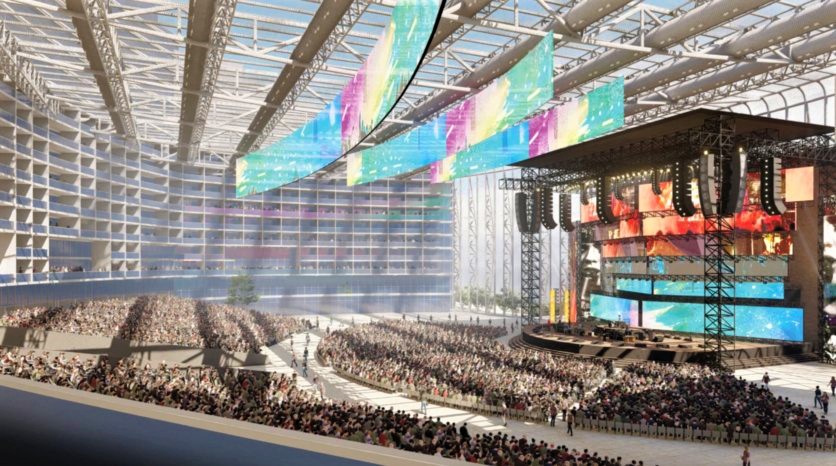 An official mock-up photo of the Biloxi UMusic hotel performance area.
