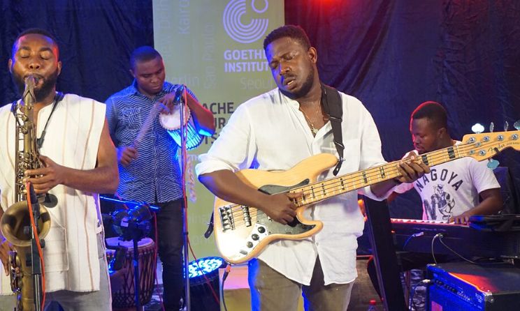 Bassist Bright Osei and the Soul Nice band.