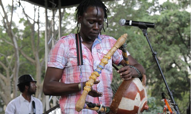 Kenyan musician and nyatiti player Makadem.
