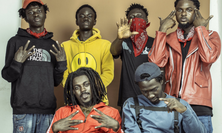 Sometimes referred to as ‘Kumerica rap’, the sound is a unique local interpretation of the Chicago drill. Back row (L-R): Reggie, Yaw Tog, Jay Bad and Kawabanga. Front row: City Boy and O’Kenneth.