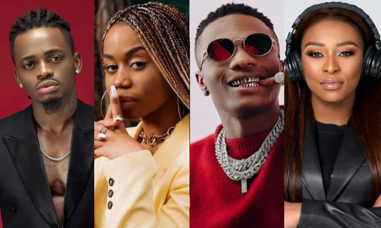 Diamond Platnumz, Sha Sha, Wizkid and DJ Zinhle.