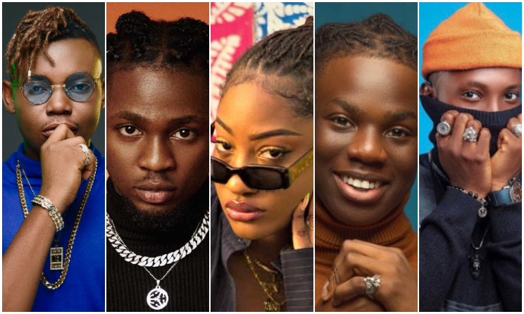 Olakira, Omaha Lay, Tems, Rema et Bella Shmurda.