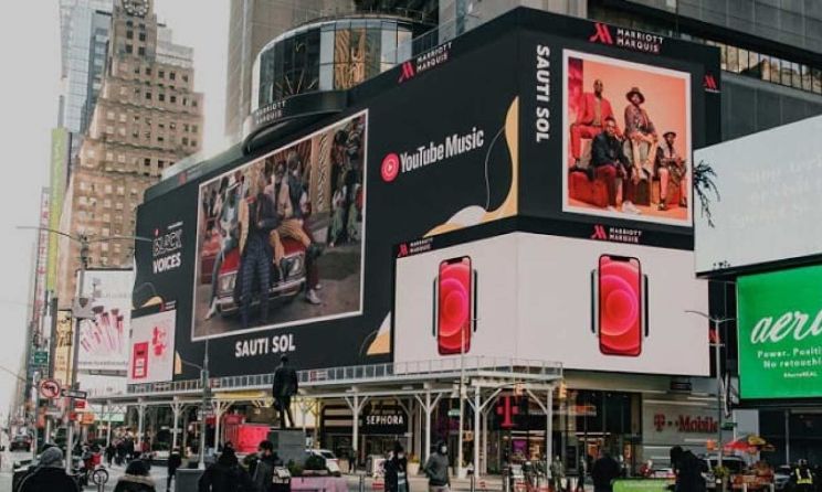 With its Times Square billboard in New York, Sauti Sol is reaching new heights as one of Africa’s biggest bands.