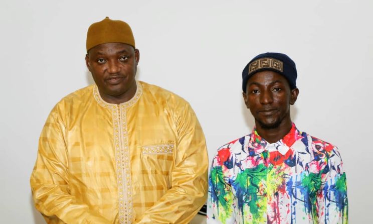 President Adama Barrow and rapper ST Brikama Boyo.