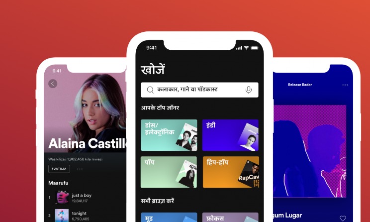 The new languages were already available on the Web client. Photo: Spotify