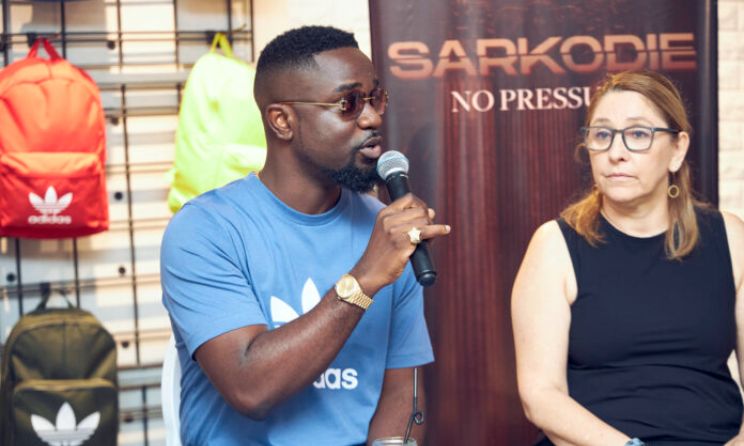 Sarkodie and Nutmeg CEO Valerie Fontanier-Ghajar.