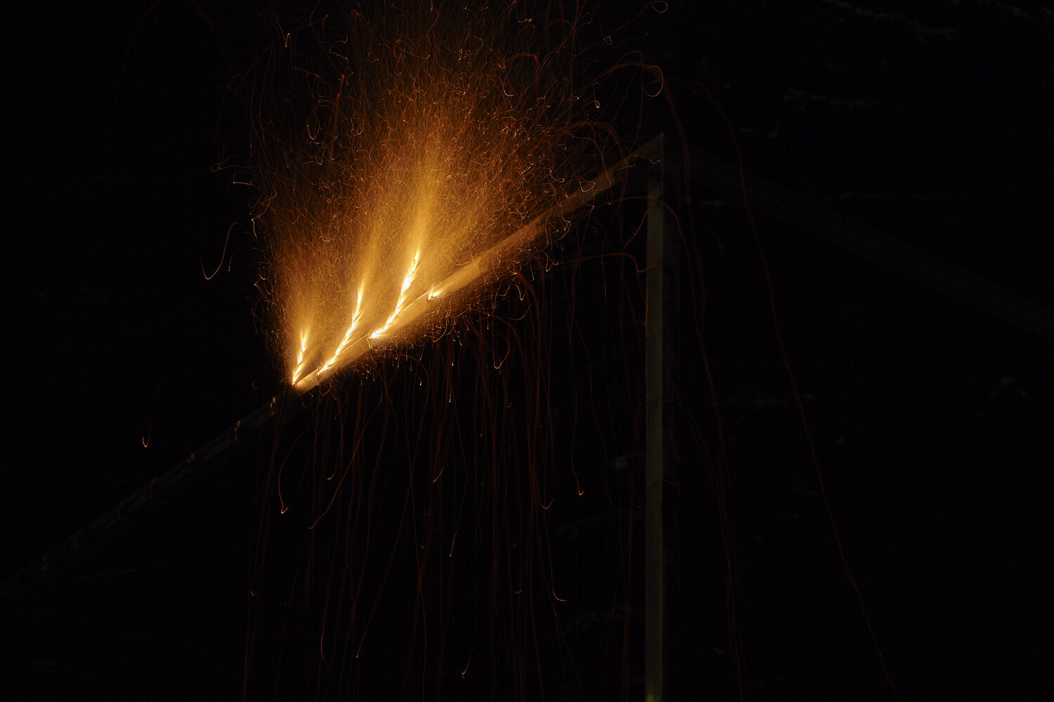 An installation work by British artist Joshua Legallienne exploring the diffusion of sound in space without the use of loudspeakers, electricity, or human intervention. Photo: Renate Mihatsch