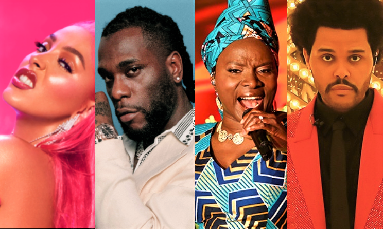 Doja Cat, Burna Boy, Angélique Kidjo and The Weeknd.