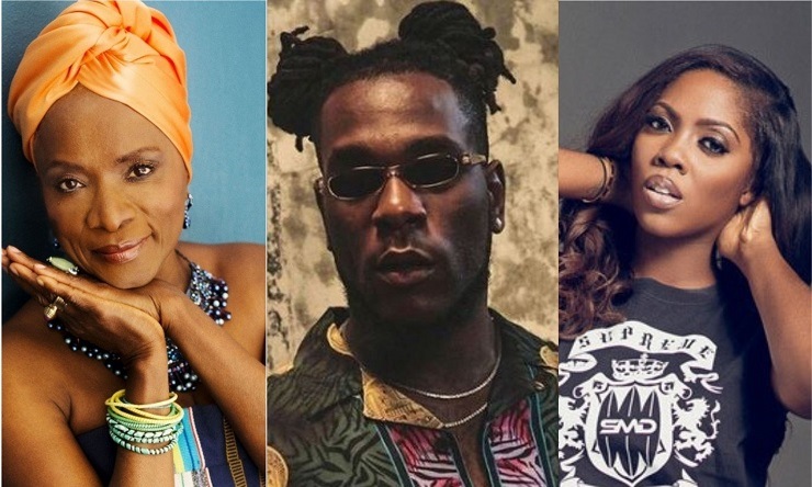 Angélique Kidjo, Burna Boy, et Tiwa Savage.
