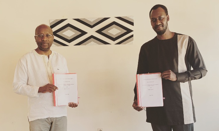 Rwanda Cultural Heritage Academy director-general Robert Masozera and Africa in Colors co-founder and CEO Raoul Rugamba. Photo: Twitter