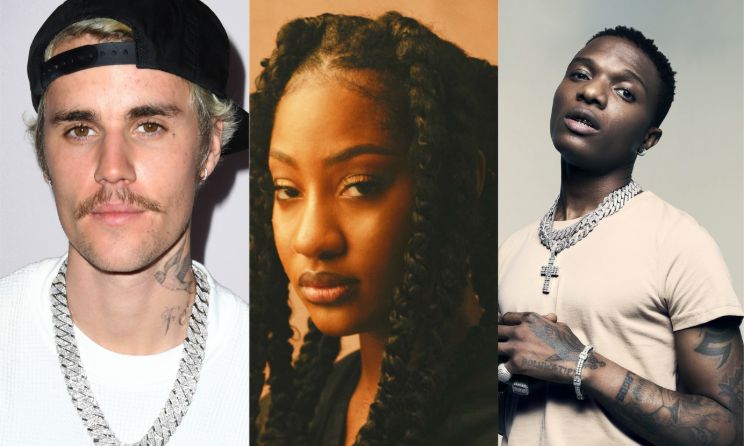 Justin Bieber, Tems and Wizkid.