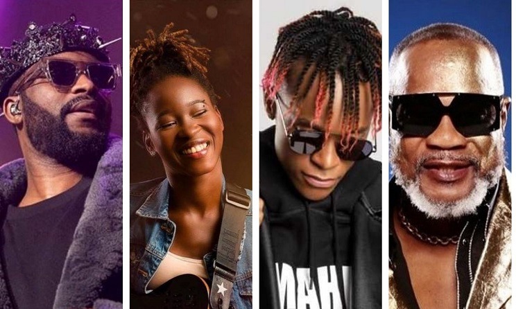 Fally Ipupa, Céline Banza, Innoss'B et Koffi Olomidé. (Photomontage) : Walter Badibanga.